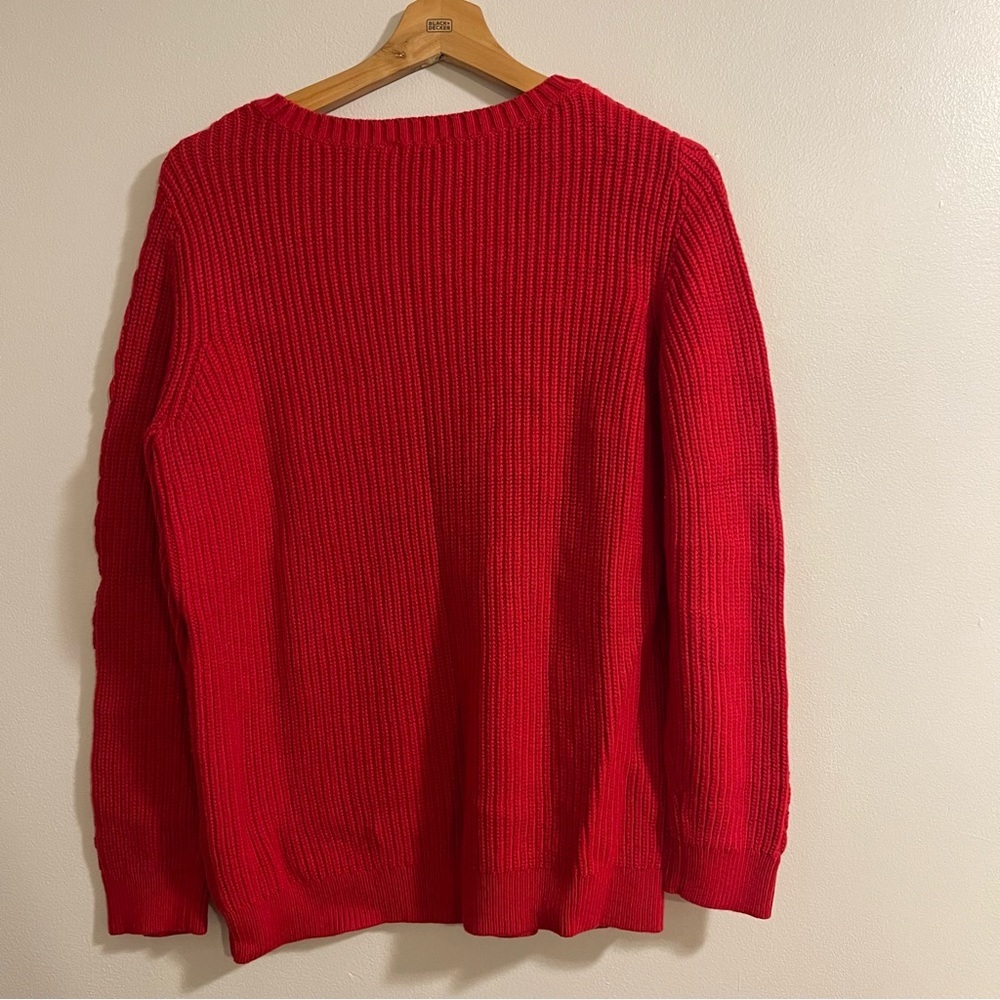 Talbots Red Cable Knit Sweater - Picture 2 of 7